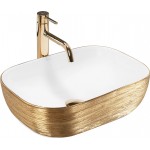 Накладной умывальник Rea Belinda Gold Matt White